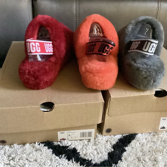 Authentic UGG Yeah Fluff Slides Orange size 7 - Picture 8 of 11